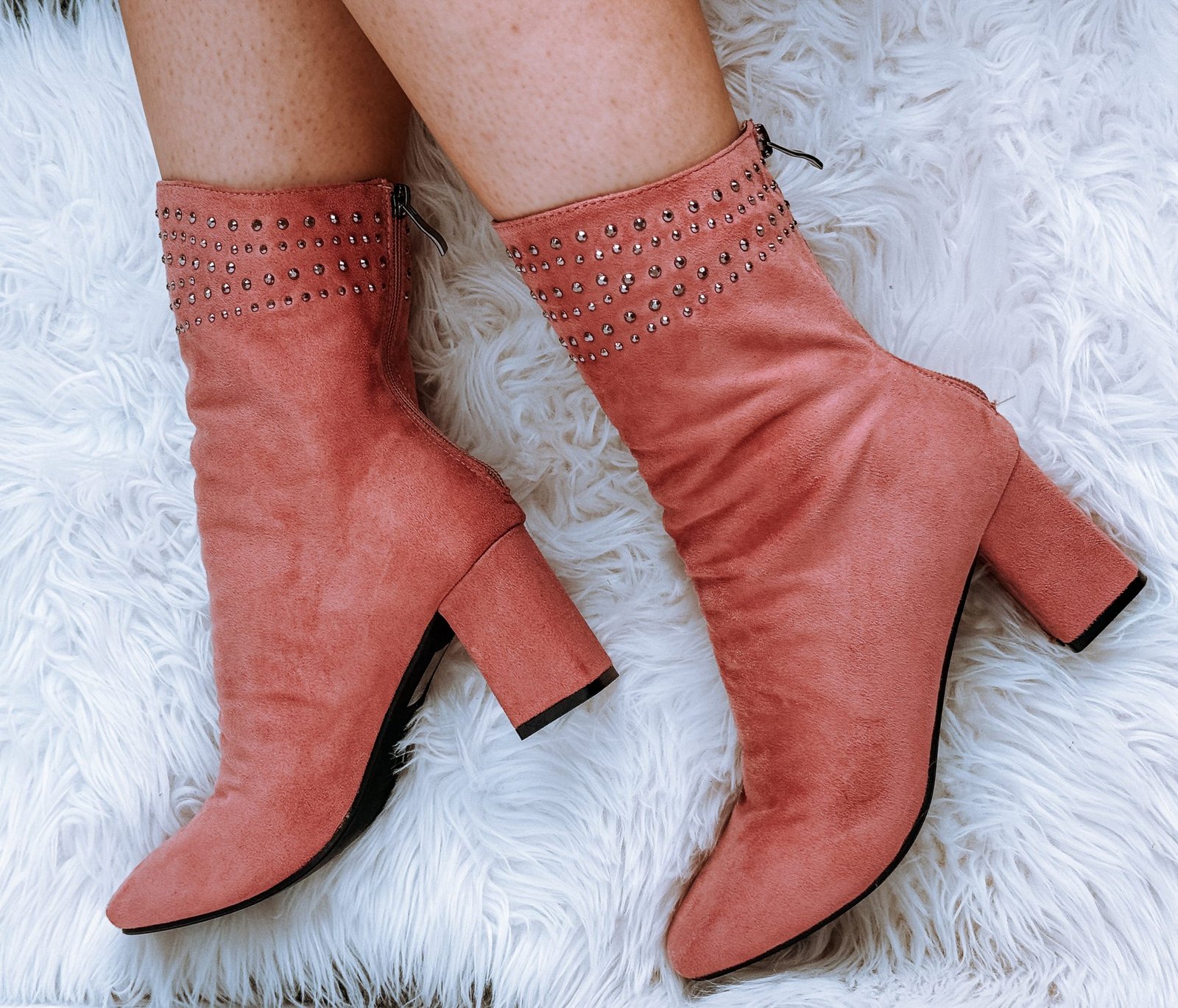 Botas rosa com salto - Belle Boutique
